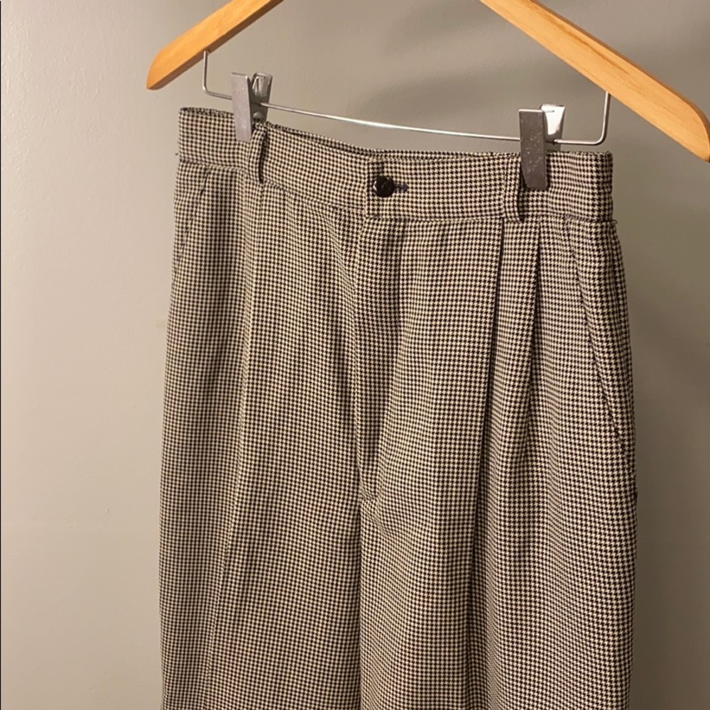 High-Waisted Houndstooth Trousers, fit Size 6-8
